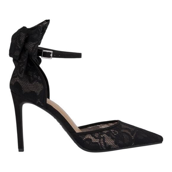 INC Women's Sanira Bow Lace Stiletto High Heel Pumps Black Size 9 1/2 - Picture 2 of 5
